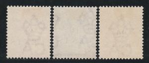 BRITISH HONDURAS 1888 QV SMALL OVERPRINT 2C 10C 20C NO GUM