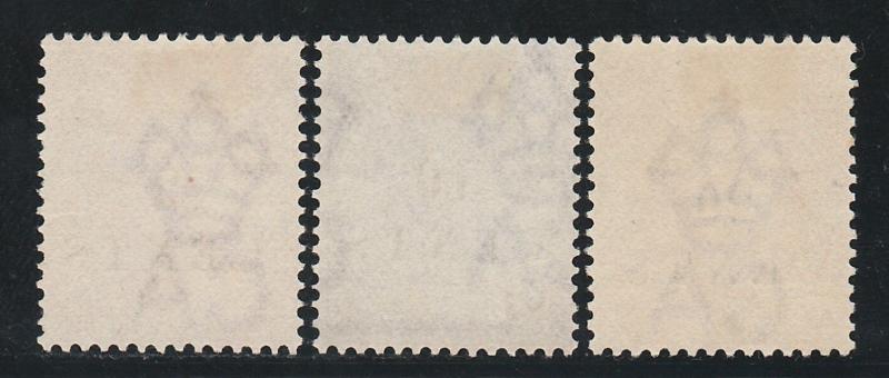 BRITISH HONDURAS 1888 QV SMALL OVERPRINT 2C 10C 20C NO GUM