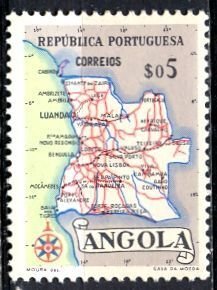 Angola; 1955: Sc. # 386: Mint Gumless Single Stamp
