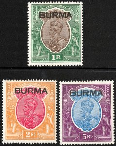 Burma Stamps # 13-15 MLH VF