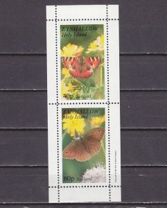 Eynhallow, 1981 issue. Butterflies on a sheet of 2.