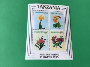 Tanzania New Definitive Flowers 1995 mint never hinged stamps sheet  55413