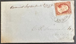 #26 (or #26A) Used on Cover w/Letter 3c Washington 1857 [CVR 400]