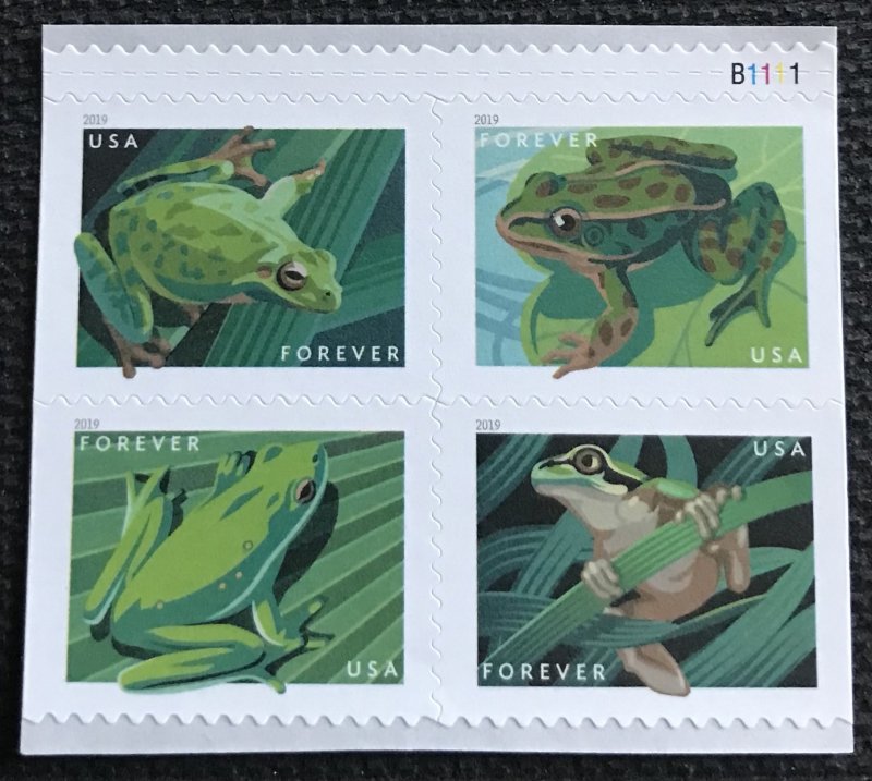 US #5395-5398 MNH Plate Number Booklet Block of 4 (.55) Frogs