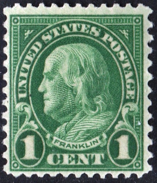 SC#632 1¢ Franklin Single (1927) MNH
