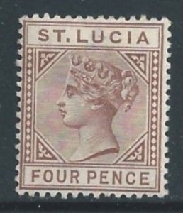 St. Lucia #33 NH 4p Queen Victoria - Die B