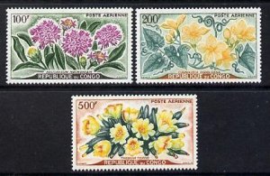 CONGO B. - 1961 - Flowers, High Value - Perf 3v Set - Mint Never Hinged