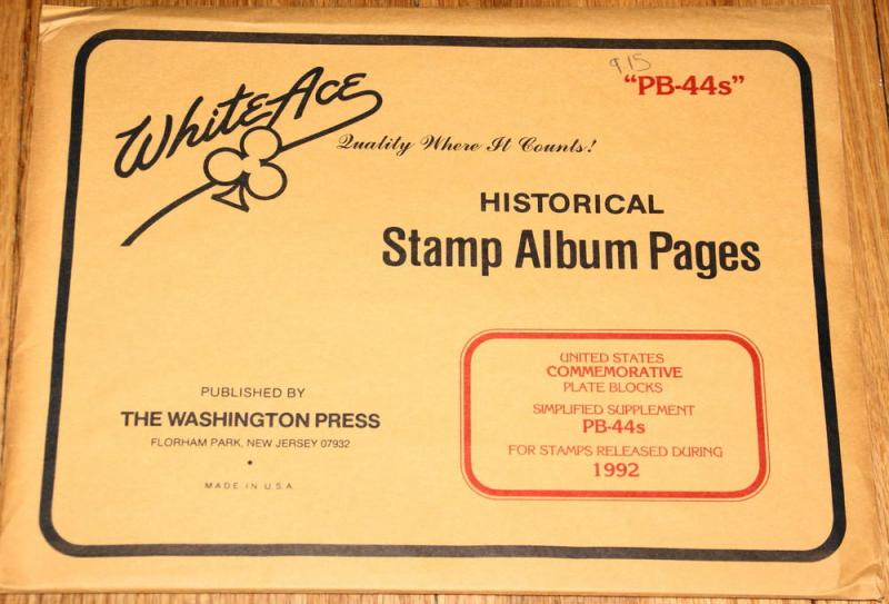 1992 Brand new White Ace pages for US Plate blocks. PB44S