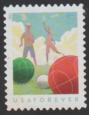 SC# 5628 - (55c) - Backyard Games - Bocce - Used Single Off Paper
