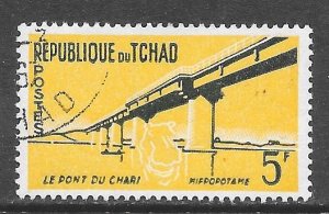 Chad 75: 5f Bridge over the Chari, Hippopotamus, CTO, NG, F-VF