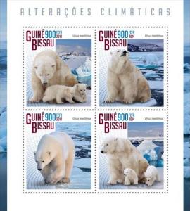 GUINEA BISSAU 2014 SHEET gb14817a POLAR BEARS OURS BLANCS