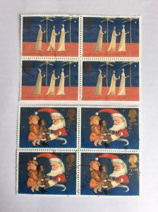 Christmas 1996 and 1997 2nd class used blocks of 4 not hinged