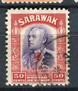 SARAWAK; 1947 early Brooke Crown Colony issue fine used 50c. value