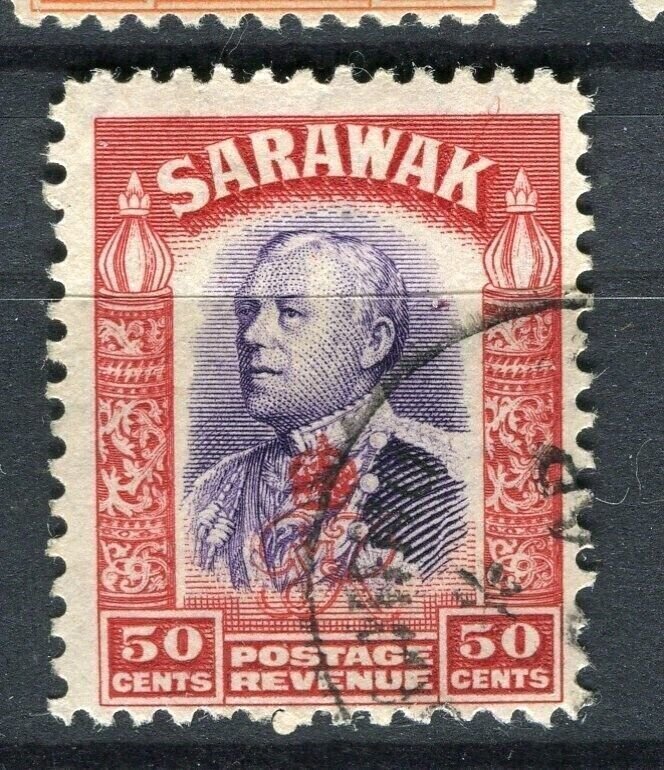 SARAWAK; 1947 early Brooke Crown Colony issue fine used 50c. value