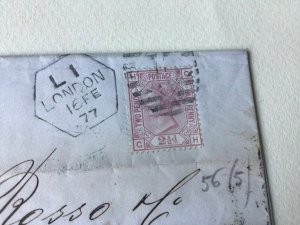 England to Italy 1877  Entire letter stamps cover Ref 54484 