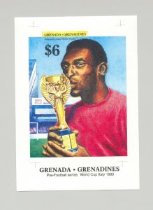 Grenada Grenadines #1052 Pele, Soccer 1v S/S Imperf Proof