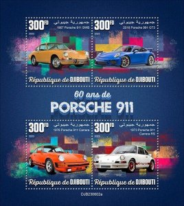 2024 04- DJIBOUTI - PORCHE 911 60TH             4V complet set    MNH **