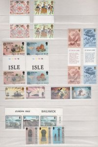 Great Britain Jersey, Gurnsey, IOM  se-tenant VF NH