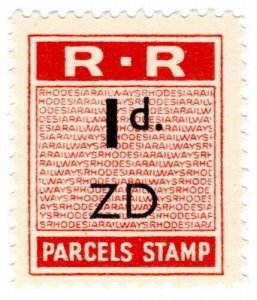 (I.B) Rhodesia Railways : Parcels Stamp 1d (Zimba)