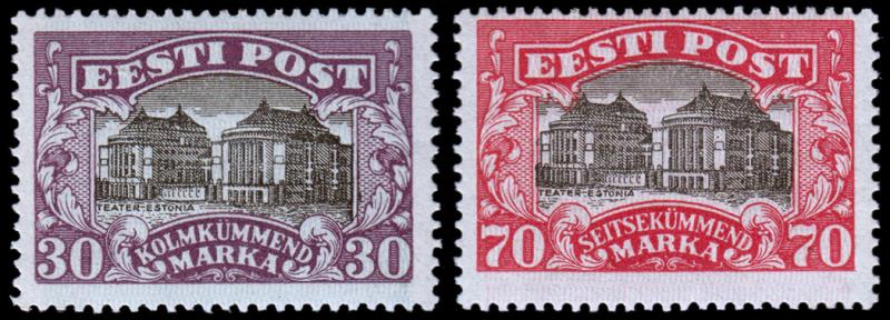 Estonia Scott 81-82 (1924) Mint H F-VF, CV $25.00