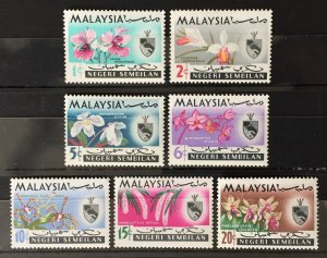 1965 MALAYSIA NEGERI SEMBILAN Orchids 7V set MNH SG#81-87 M4872