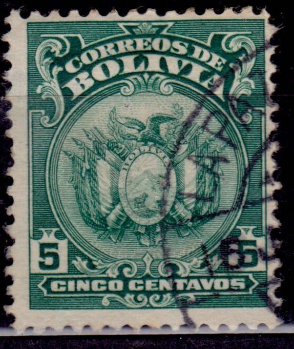 Bolivia 1919, Coat of Arms, 5c, sc#120, used