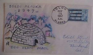 ALASKA DOG TEAM IGLOO 1947