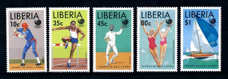 [92230] Liberia 1988 Olympic Games Seoul Baseball Fencing Sailing  MNH