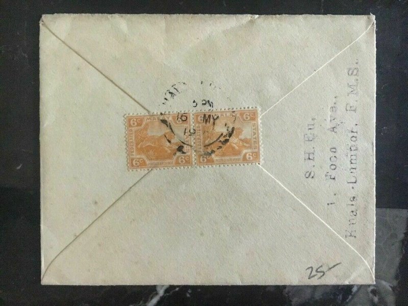 1920s Kuala Lumpur Malaya Cover To Bethlehem Pa USA