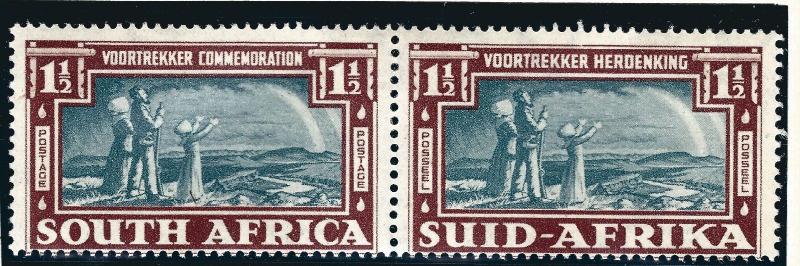 South Africa Voortrekker Commem 1 1/2p Pair SC #80/SG #81 MH F-VF Cat $15