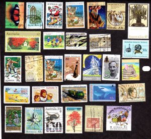 Australia, Lot of 50 used stamps, CV = $ 12.50  Lot 220360 -09
