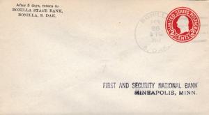 United States South Dakota Bonilla 1917 4b-bar  1883-1973  Postal Stationery ...