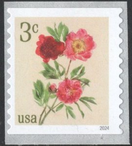 SC#5904 3¢ Peonies Coil Single (2024) SA