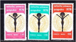 Mexico, Miss Universe contest (SC# C570-C572) MNH SET