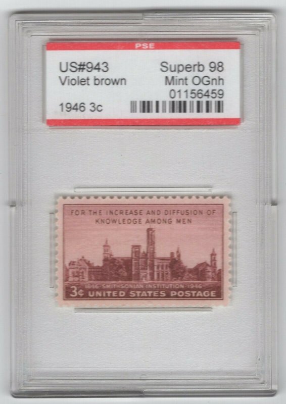 #943 3c, Superb 98 Mint OG NH - in case as shown   (GP2 10/28/19)