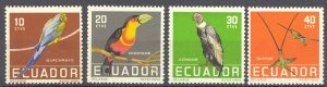 Ecuador Sc# 634-637 MH 1958 10c-40c Birds