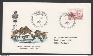 Gr080 1982 Greenland Grönland Transport Ships Birds Michel #137 Fdc Envelope