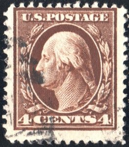 SC#377 4¢ Washington Single (1911) Used