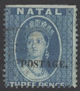 Natal Sc# 19A Used 1869 3p Queen Victoria