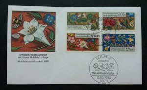 Germany Butterflies & Flowers 1985 Bird Flora Fauna Moth Insect Plant (stamp FDC