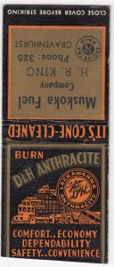 Canada Revenue 1/5¢ Excise Tax Matchbook D&H ANTHRACITE