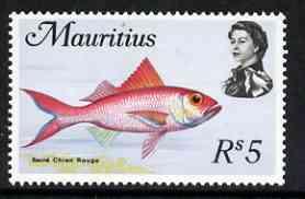 Mauritius 1969-73 Ruby Snapper Fish 5r chalky paper (from...