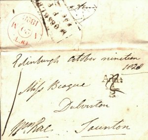 GB SCOTLAND Edinburgh Somerset *Dulverton* Taunton 1828 {samwells-covers} A144a