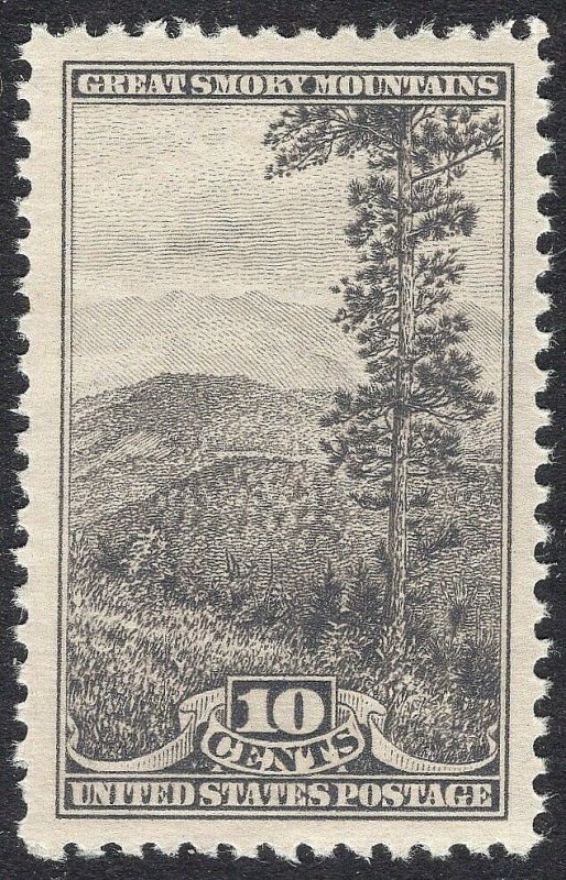 #749 XF MNH OG-10c Smoky Mountains Park-HIGH GRADE GEM STAMP (REM #749-6)