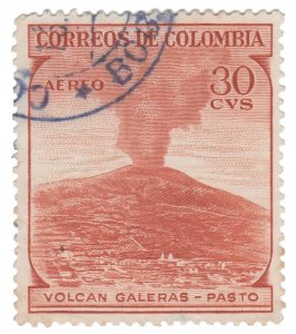 COLOMBIA AIRMAIL STAMP 1954. SCOTT # C244. USED. # 14