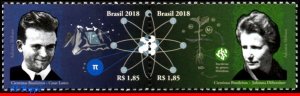 3396 BRAZIL 2018 SCIENTISTS: CESAR LATTES, JOANNA DÖBEREINER, ATOM, SCIENCE MNH