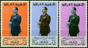 Iraq 1965 2nd Anniv of Revolution Set of 3 SG698-700 V.F MNH