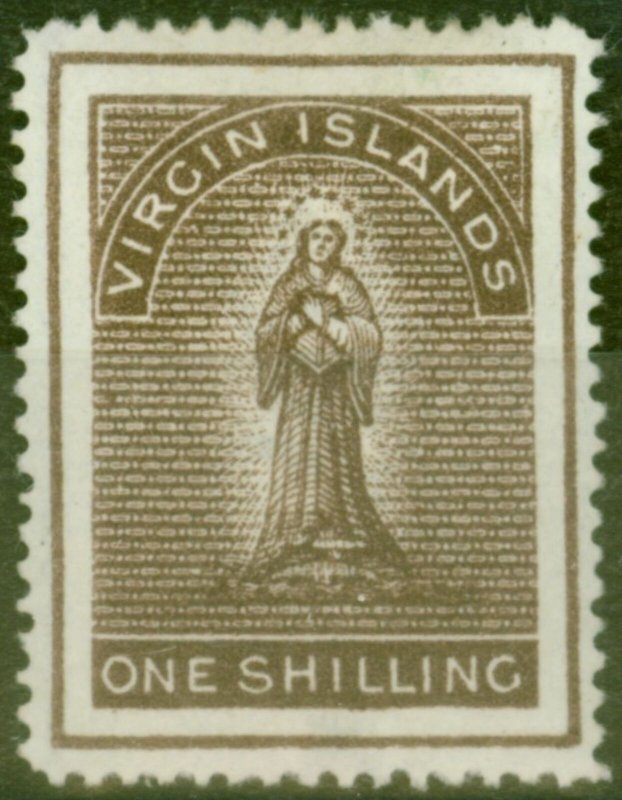 Virgin Islands 1887 1s Deep Brown SG41 Fine Mtd Mint