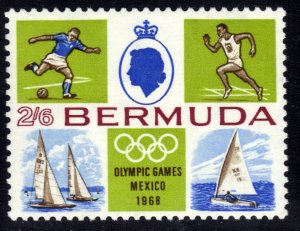 Bermuda 1968 QE2 2/-6d Olympic Games Mexico Umm SG 223 ( M1493 )