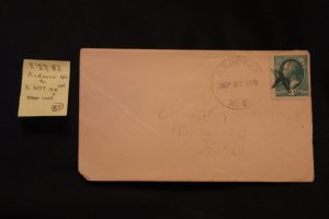 Scott US 207 on cover Andover NH (fancy cncl) to Hanover NH (#82)